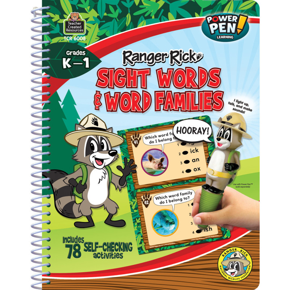 TEACHER CREATED RESOURCES Teacher Created Resources® Ranger Rick® Power Pen® Learning Book: Sight Words & Word Families