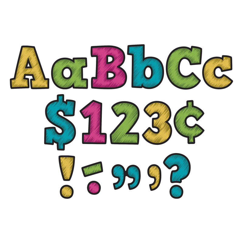 TEACHER CREATED RESOURCES Teacher Created Resources® Chalkboard Brights Bold Block 4" Letters Combo Pack