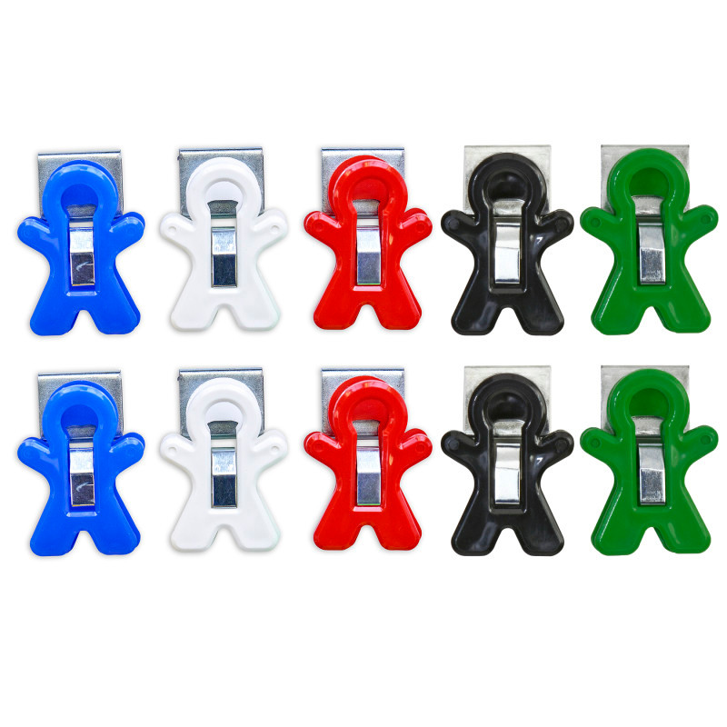 THE PENCIL GRIP The Pencil Grip™ Magnet Man Magnetic Clip, Assorted Colors, Pack of 10