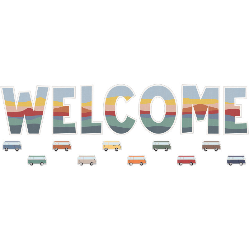 TEACHER CREATED RESOURCES Teacher Created Resources® Moving Mountains Road Trip Welcome Bulletin Board Set, 45 Pieces
