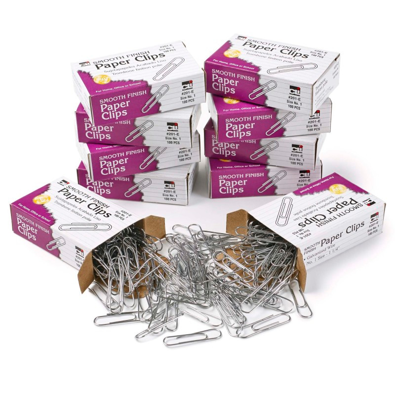 ADVANTUS Charles Leonard Standard Paper Clips, 1000 Per Box, 10 Boxes