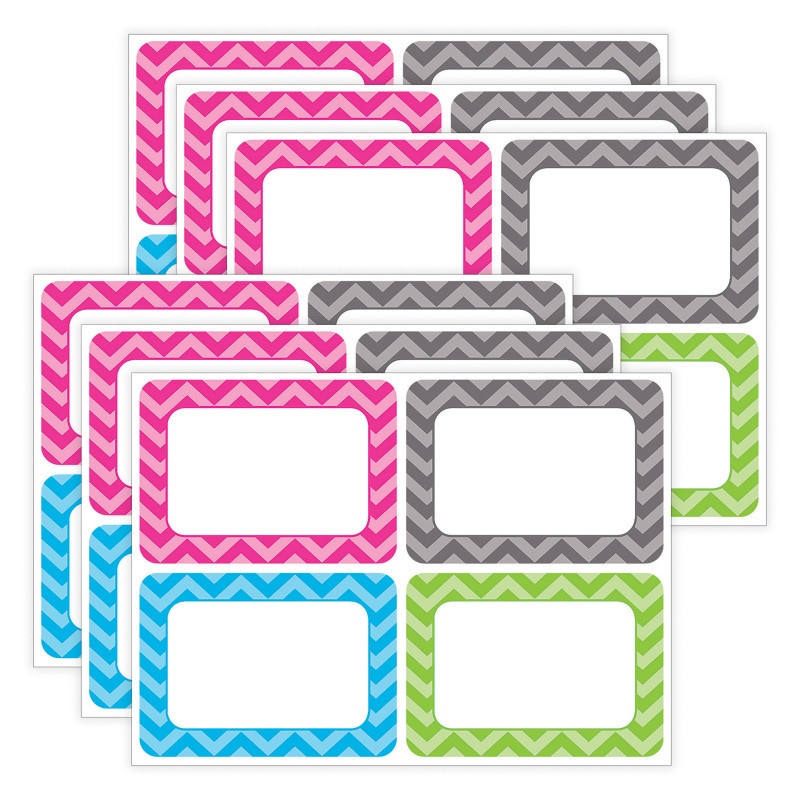 TEACHER CREATED RESOURCES Teacher Created Resources® Chevron Name Tags, Assorted, 36 Per Pack, 6 Packs