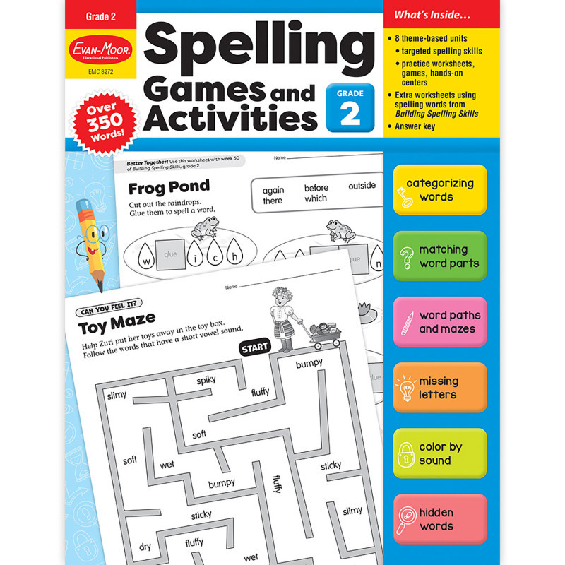 EVAN-MOOR Evan-Moor Educational Publishers Spelling Games and Activities, Grade 2