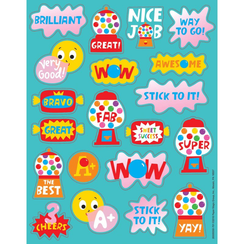EUREKA Eureka® Bubblegum Scented Stickers, Pack of 80
