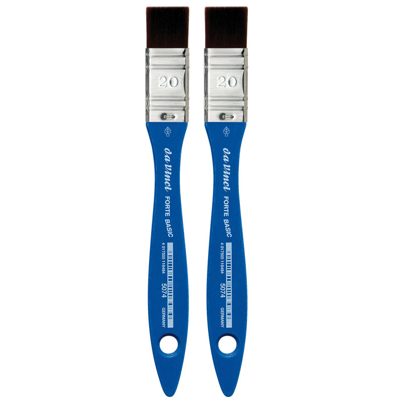 GREGORY DANIELS FINE ARTS INC da Vinci FORTE BASIC Mottler Brush, Synthetic, Acrylic, Flat, Series 5074, Size 20, Pack of 2