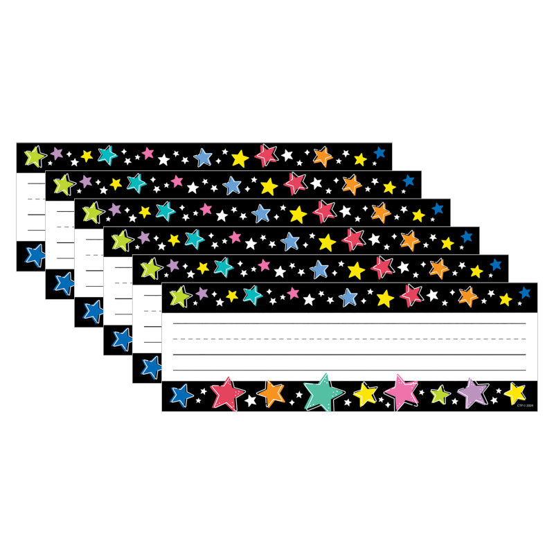 CREATIVE TEACHING PRESS Creative Teaching Press® Star Bright Colorful Stars on Black Name Plates, 36 Per Pack, 6 Packs