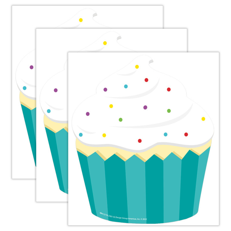 EUREKA Eureka® Cupcake Paper Cut-Outs, 36 Per Pack, 3 Packs