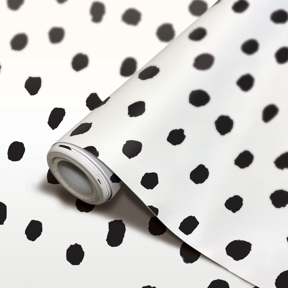 TEACHER CREATED RESOURCES Teacher Created Resources® Peel and Stick Decorative Paper Roll, 17-1/2" x 10 ft, Black Painted Dots