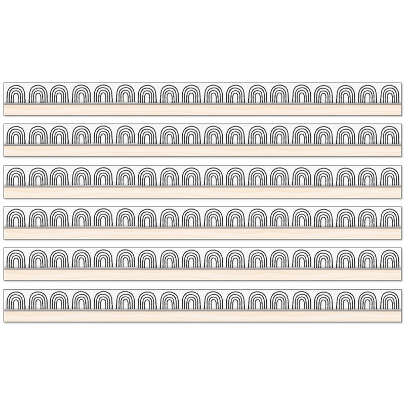 CARSON DELLOSA EDUCATION Happily Ever Elementary Creatively Inspired Rainbows Straight Borders, 36 Feet Per Pack, 6 Packs