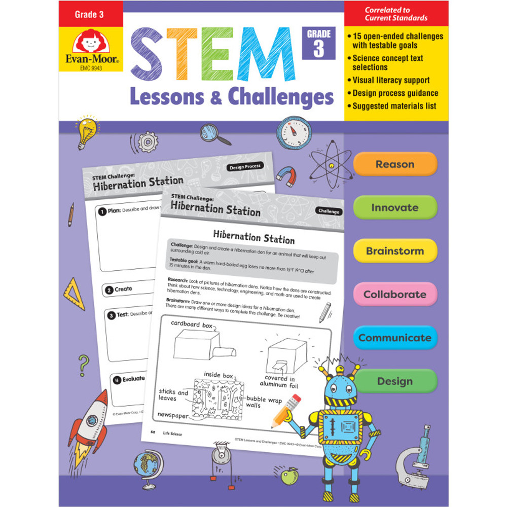 EVAN-MOOR Evan-Moor Educational Publishers STEM Lessons & Challenges, Grade 3