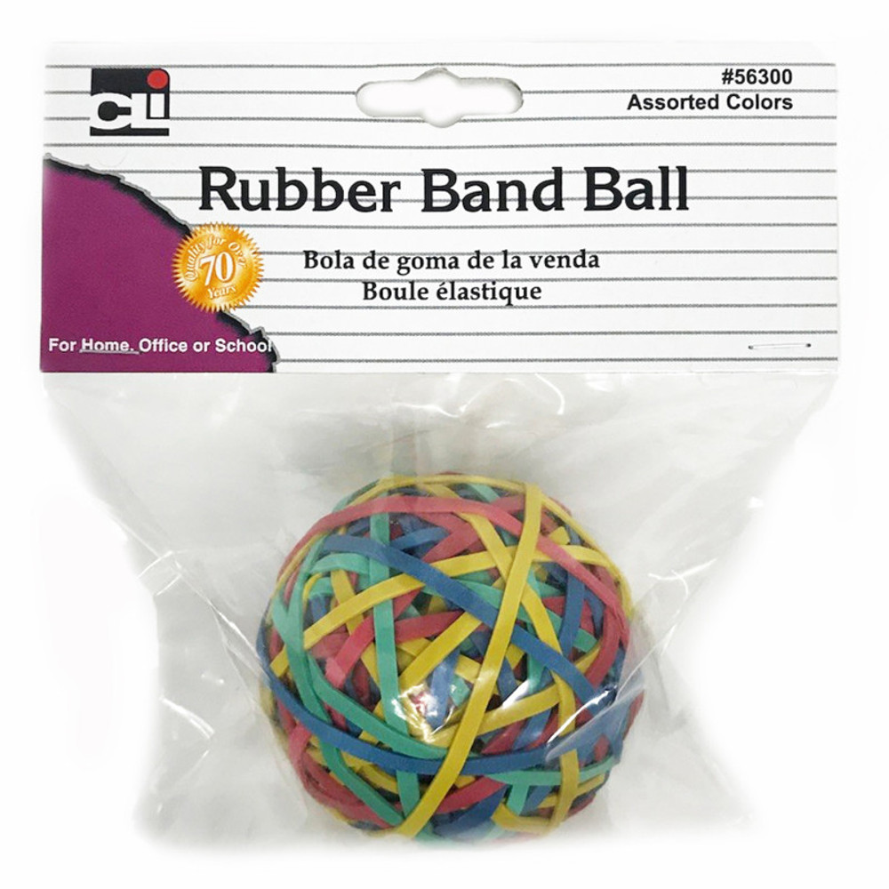 ADVANTUS Charles Leonard Rubber Bands - Ball (2.95" x 1/8") - Assorted Colors, 1 Each