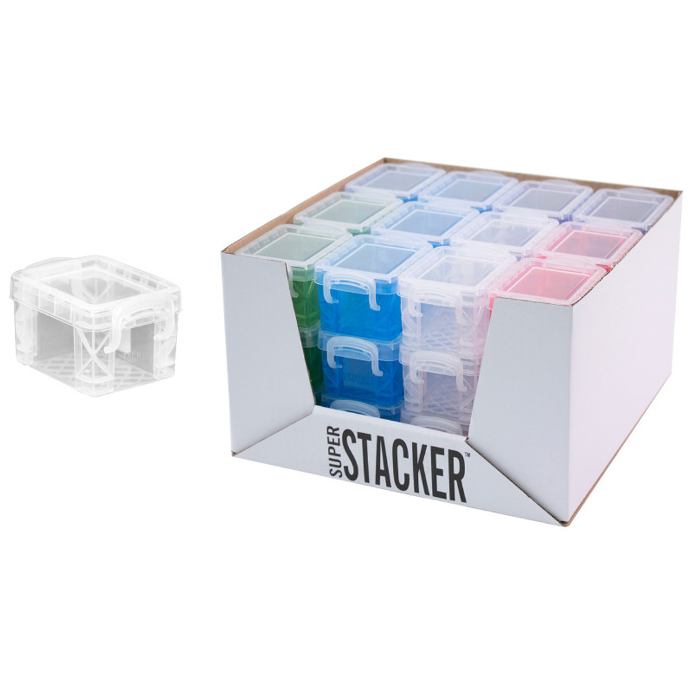 ADVANTUS Super Stacker® Pixie Box, Assorted Colors, Pack of 36