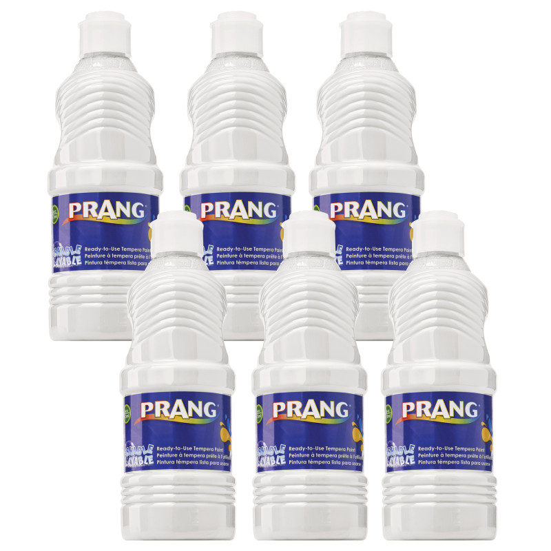 DIXON TICONDEROGA CO Prang® Washable Tempera Paint, White, 16 oz, Pack of 6