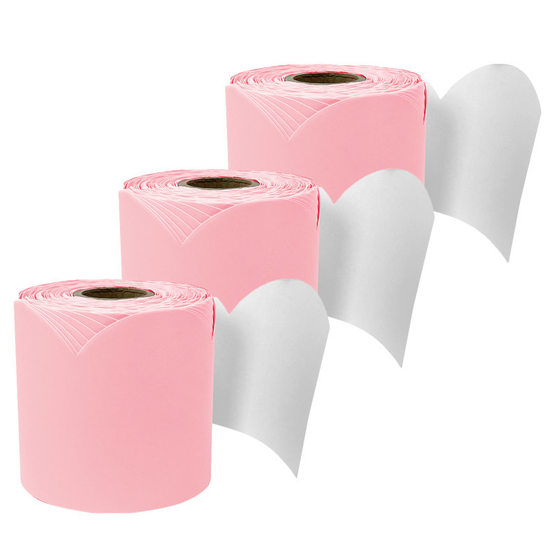 CARSON DELLOSA EDUCATION Carson Dellosa Education Rolled Scalloped Bulletin Board Border, Dusty Rose, 65 Feet, Pack of 3
