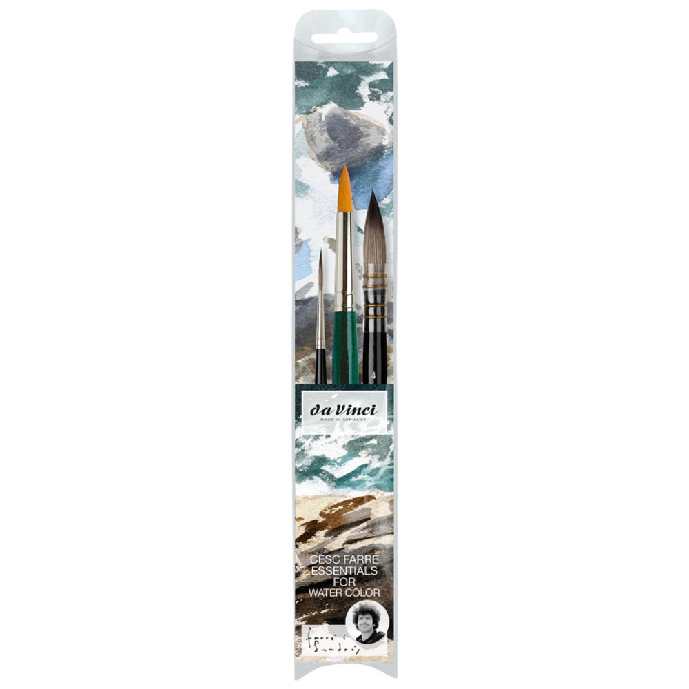 GREGORY DANIELS FINE ARTS INC da Vinci Artist Signature Collection by Cesc Farré, Watercolor Brushes, Assorted, 3 Brush Set