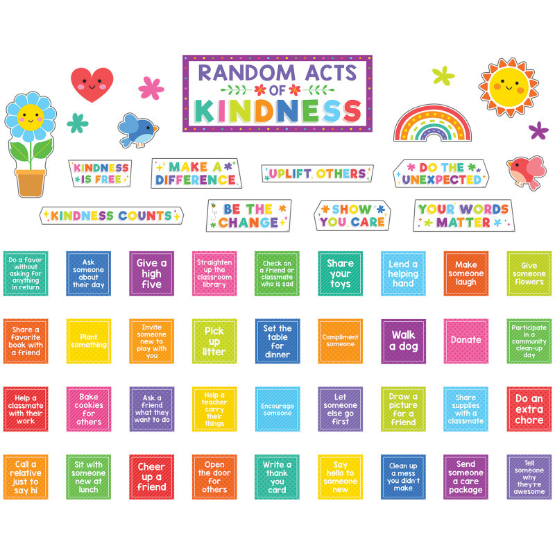 TEACHER CREATED RESOURCES Teacher Created Resources® Colorful Random Acts of Kindness Bulletin Board Set, 55 Pieces
