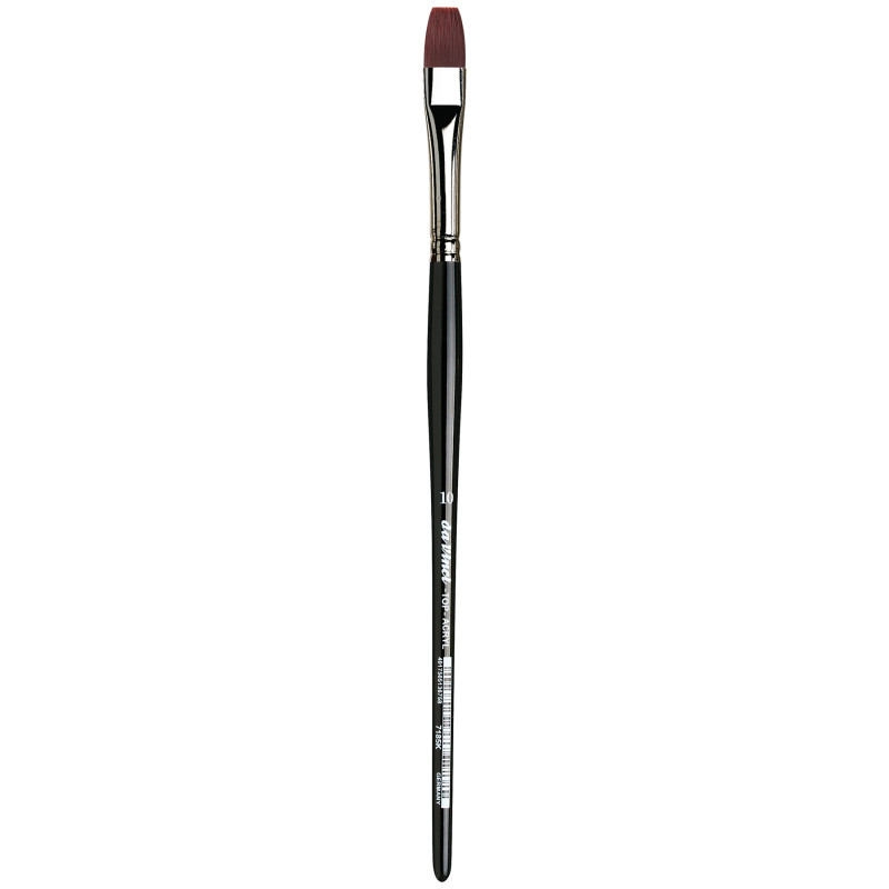 GREGORY DANIELS FINE ARTS INC da Vinci TOP-ACRYL Bright Red-Brown Brush, Synthetic, Acrylic & Oil, Flat, Series 7185K, Size 10