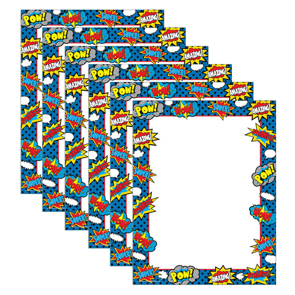 TEACHER CREATED RESOURCES Teacher Created Resources® Superhero Computer Paper, 50 Sheets Per Pack, 6 Packs