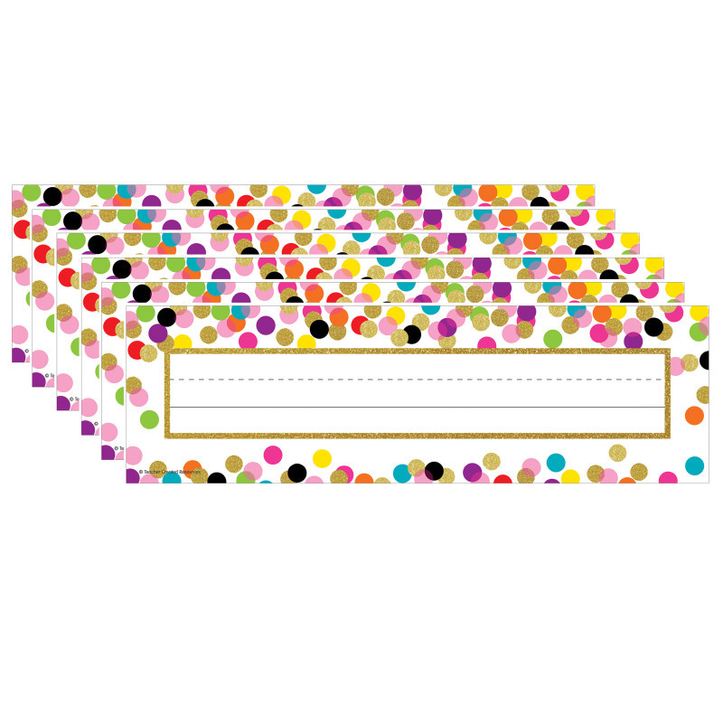 TEACHER CREATED RESOURCES Teacher Created Resources® Confetti Name Plates, 36 Per Pack, 6 Packs