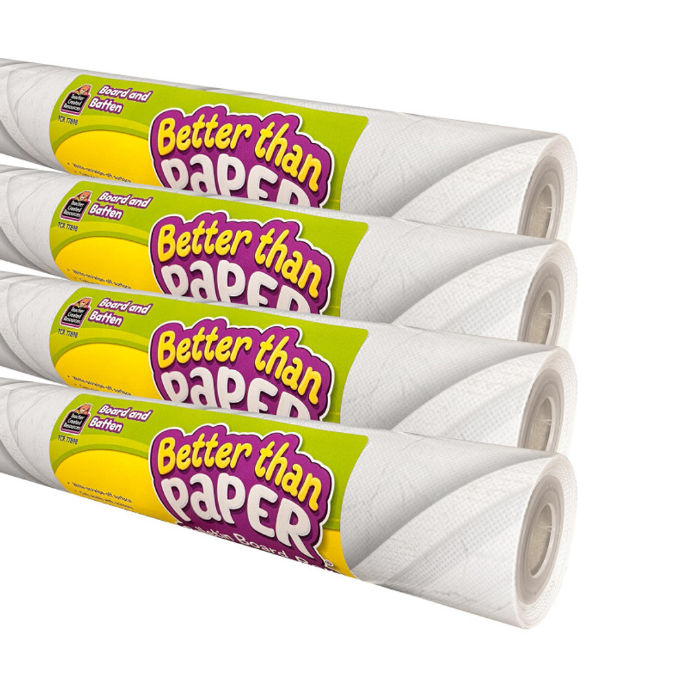 TEACHER CREATED RESOURCES Teacher Created Resources® Better Than Paper® Bulletin Board Roll, Board and Batten, 4-Pack