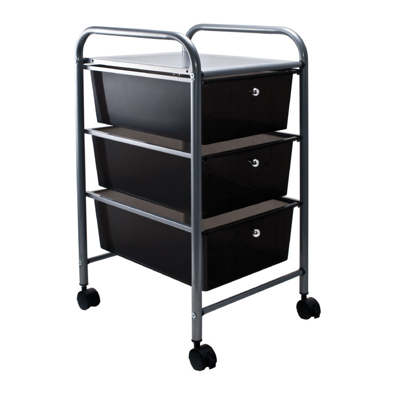 ADVANTUS Advantus® 3-Drawer Rolling Cart, Smoke