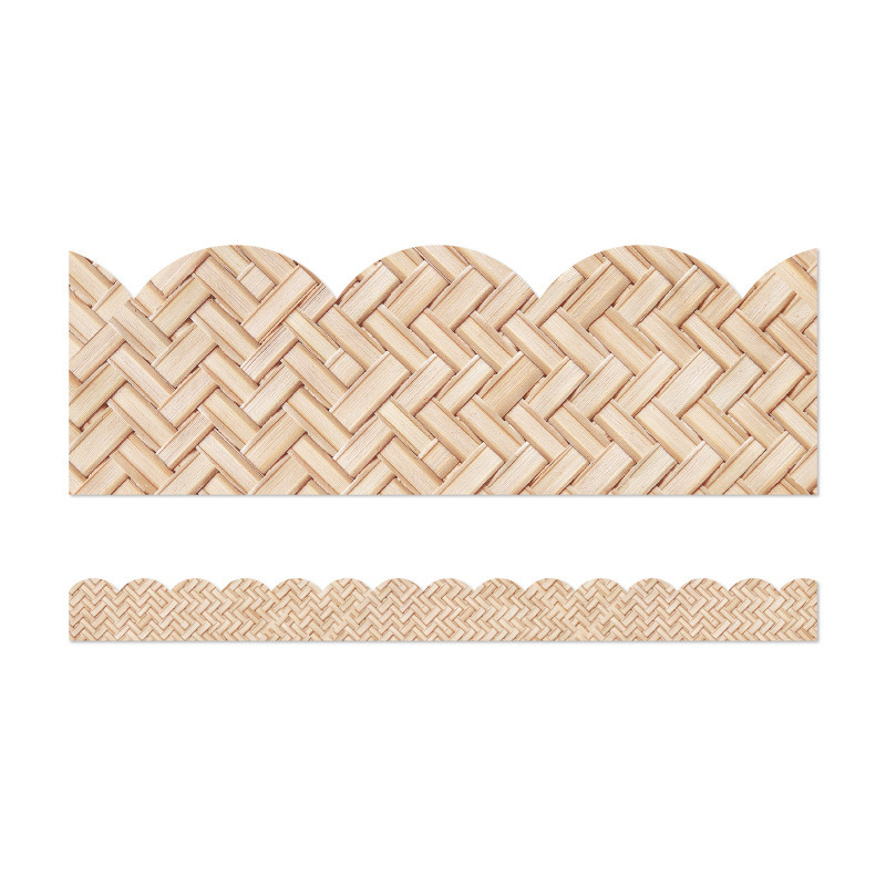 CARSON DELLOSA EDUCATION Carson Dellosa Education True to You Woven Bamboo Scalloped Bulletin Board Borders, 39 Feet
