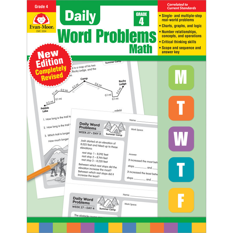 EVAN-MOOR Evan-Moor Educational Publishers Daily Word Problems Math, Grade 4