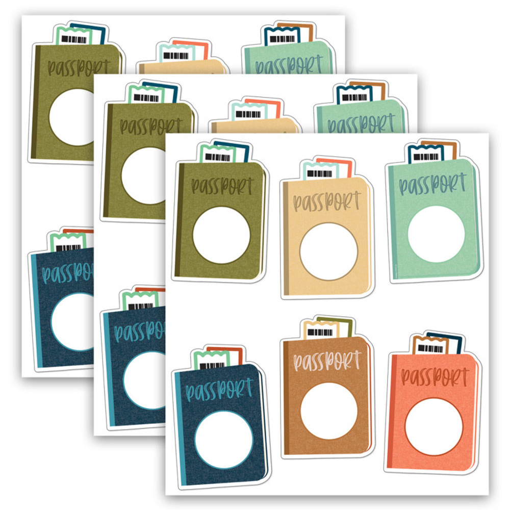 CARSON DELLOSA EDUCATION Carson Dellosa Education Let's Explore Passports Cut-Outs, 36 Per Pack, 3 Packs