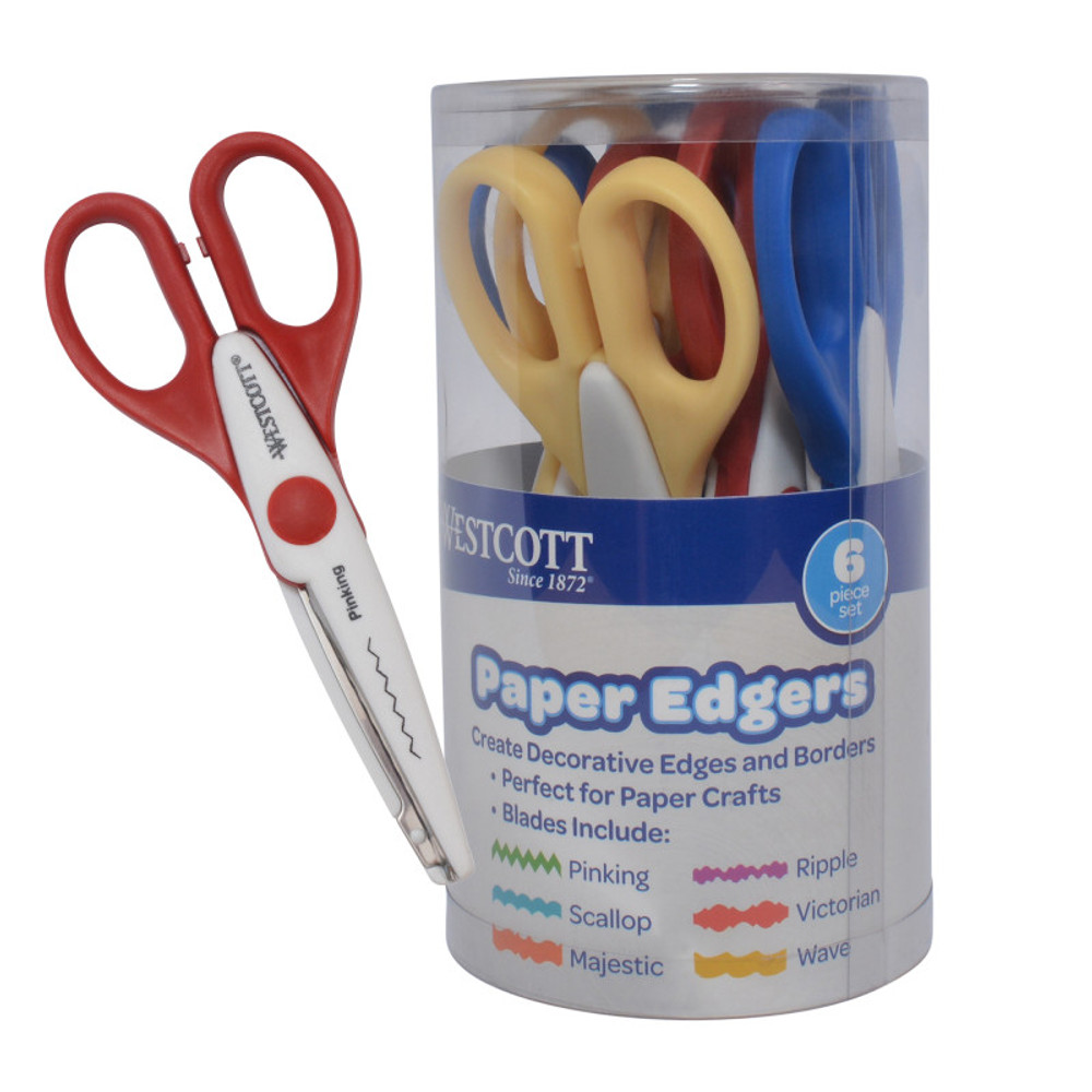 ACME UNITED CORPORATION Westcott® Paper Edgers Scissors, Set of 6 ACME UNITED CORPORATION Westcott® Paper Edgers Scissors, Set of 6