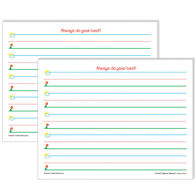 TEACHER CREATED RESOURCES Teacher Created Resources® Smart Start K-1 Writing Paper: 100 Sheets Per Pack, 2 Packs
