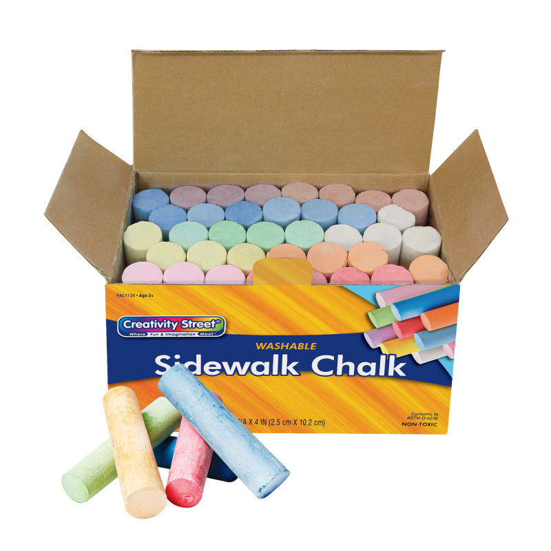 DIXON TICONDEROGA CO Creativity Street® Sidewalk Chalk, Assorted Colors, 4", 36 Pieces