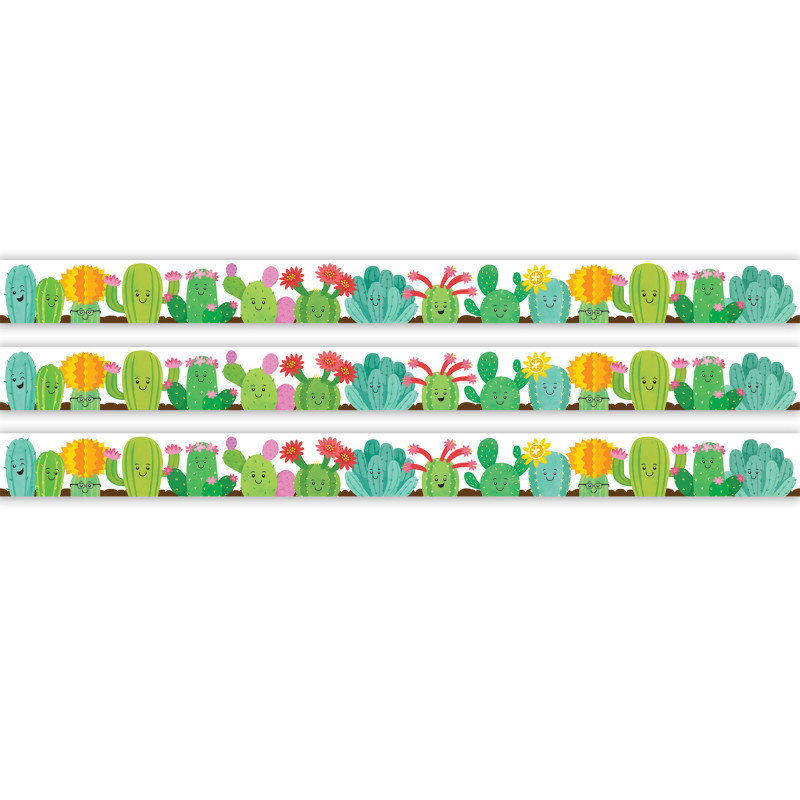 TEACHER CREATED RESOURCES Teacher Created Resources® Happy Cactus Crew Die-Cut Border Trim, 35 Feet Per Pack, 3 Packs