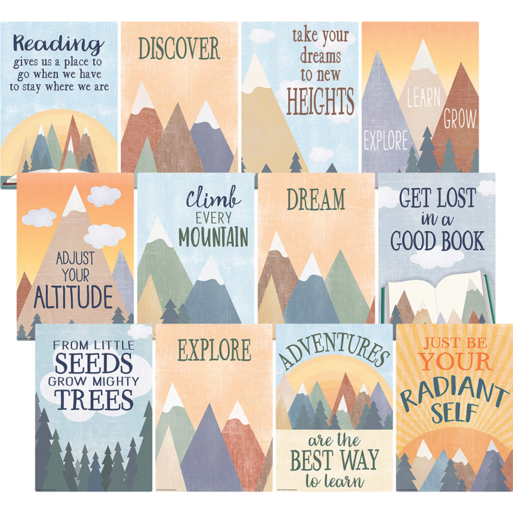TEACHER CREATED RESOURCES Teacher Created Resources® Moving Mountains Small Poster Pack, 12 Posters