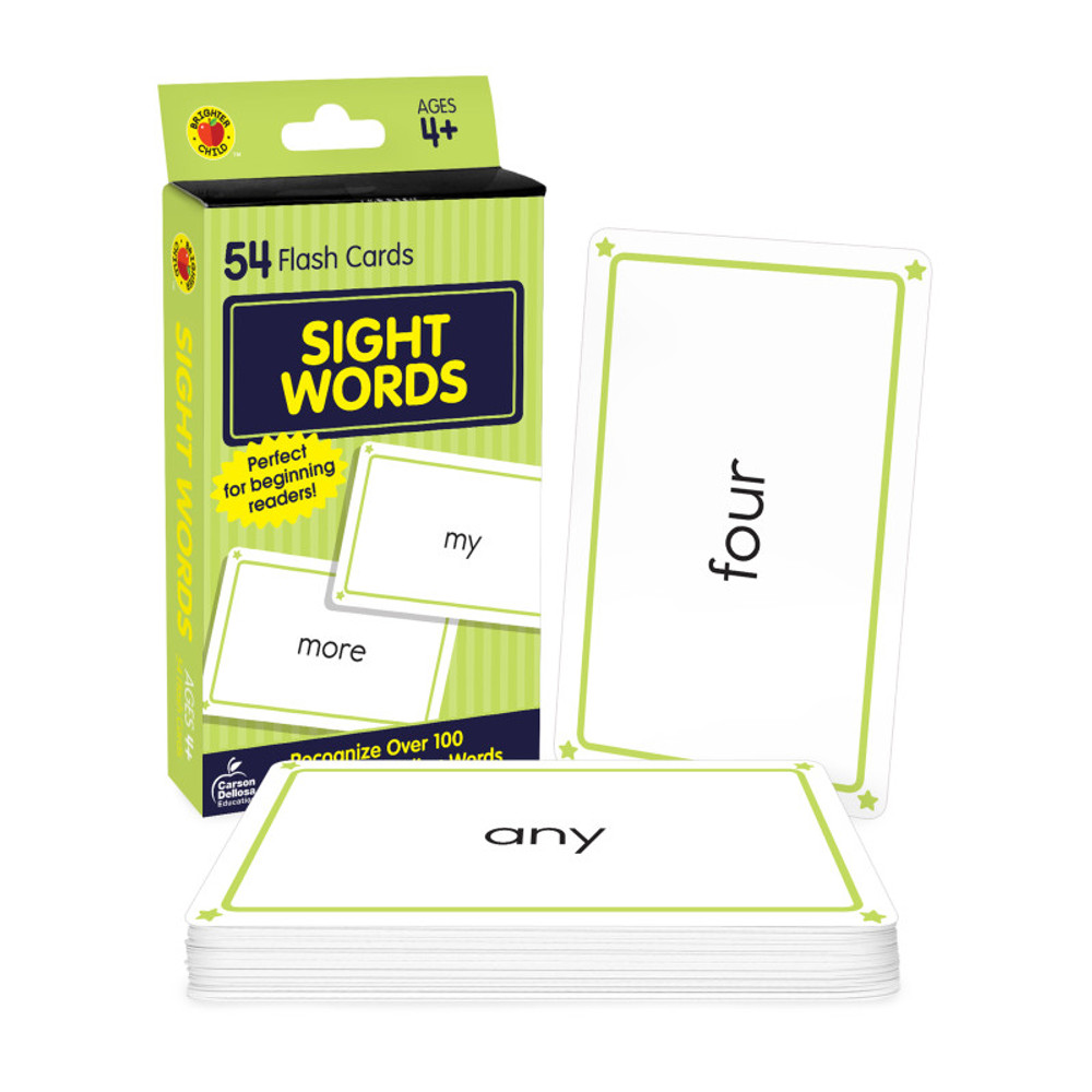 CARSON DELLOSA EDUCATION Brighter Child® Sight Words Flash Cards, 54 Cards