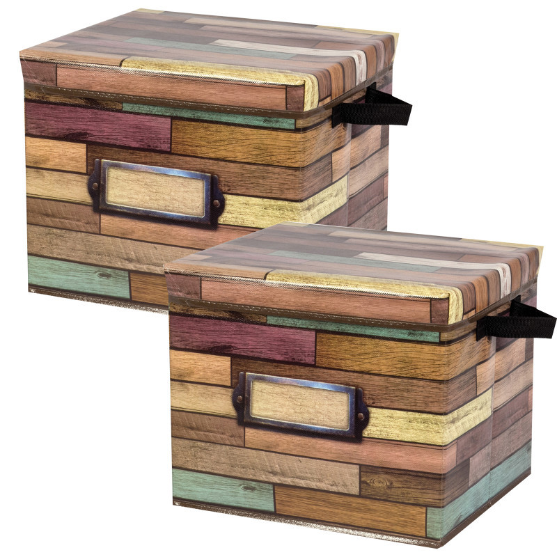 TEACHER CREATED RESOURCES Teacher Created Resources® Reclaimed Wood Design Storage Box, Pack of 2