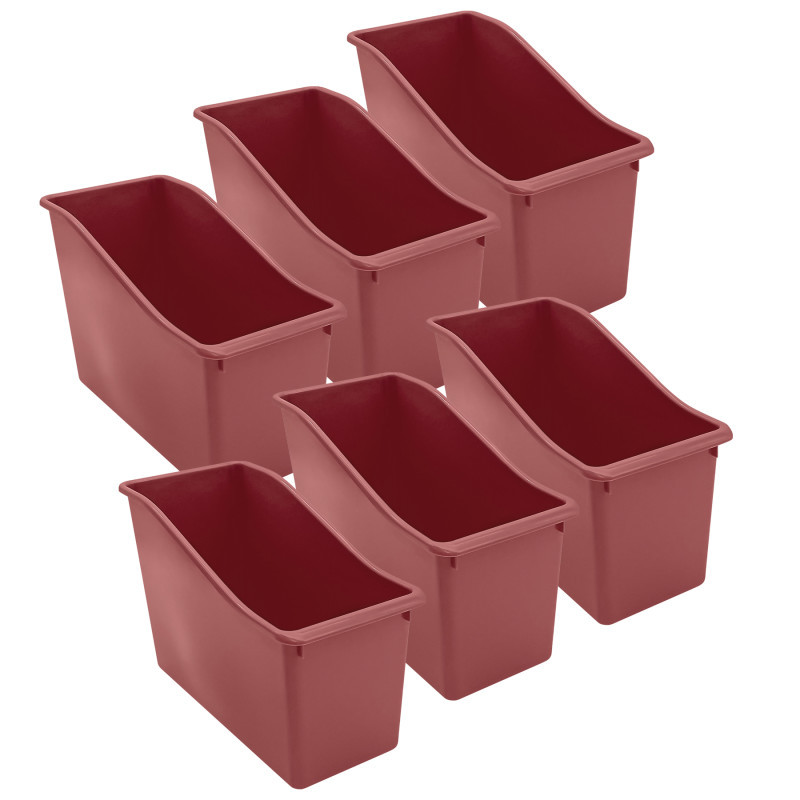 TEACHER CREATED RESOURCES Teacher Created Resources® Plastic Book Bin, Deep Rose, Pack of 6