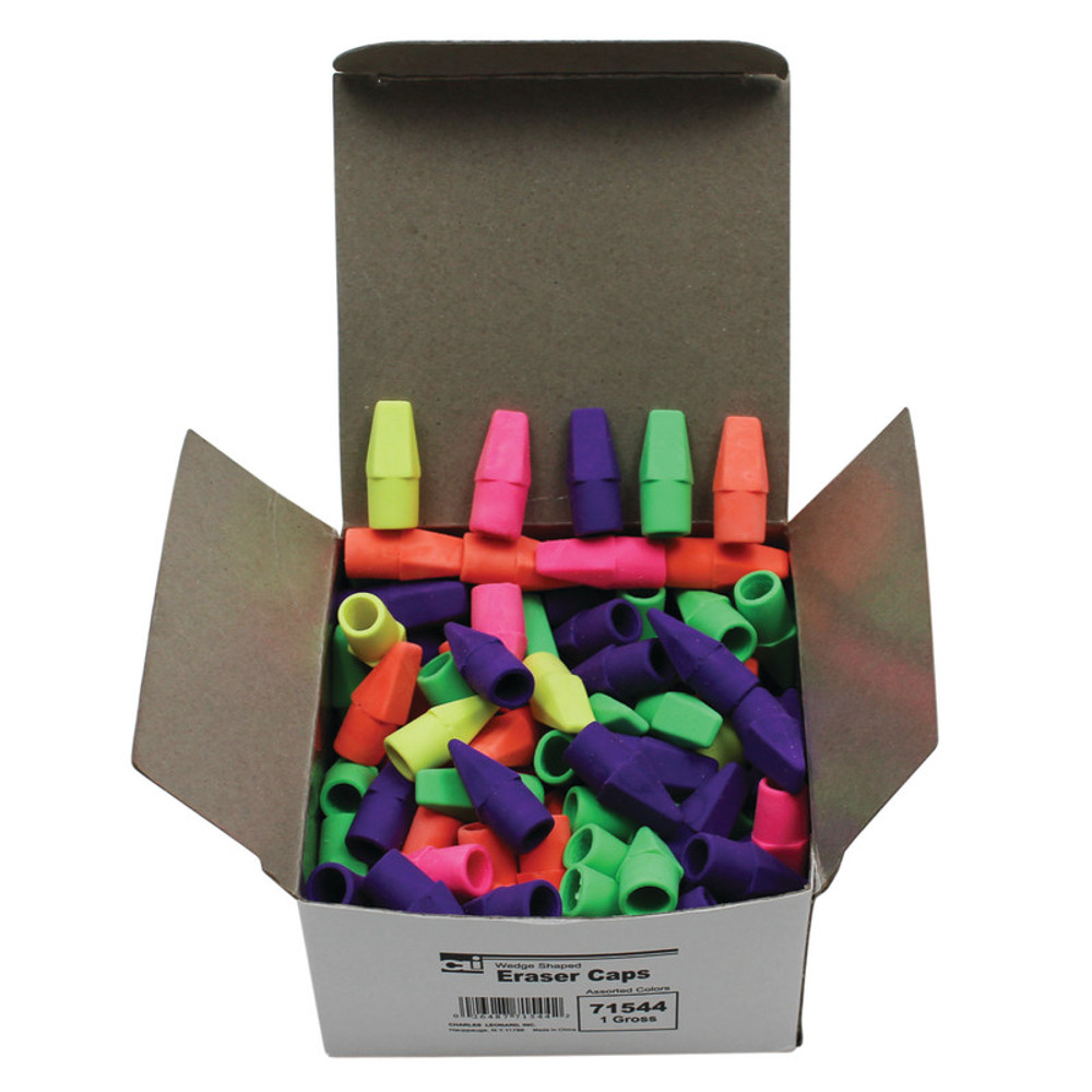 ADVANTUS Charles Leonard Pencil Eraser Caps, Latex Free, Assorted Colors, 144/Box ADVANTUS Charles Leonard Pencil Eraser Caps, Latex Free, Assorted Colors, 144/Box