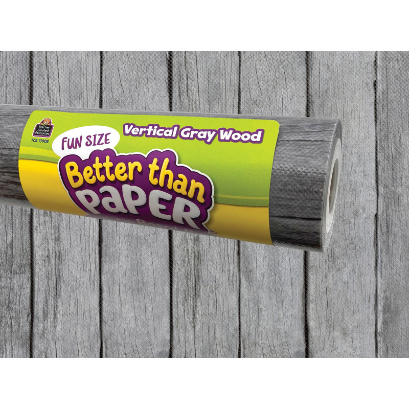 TEACHER CREATED RESOURCES Teacher Created Resources® Fun Size Better Than Paper Bulletin Board Roll Vertical Gray Wood