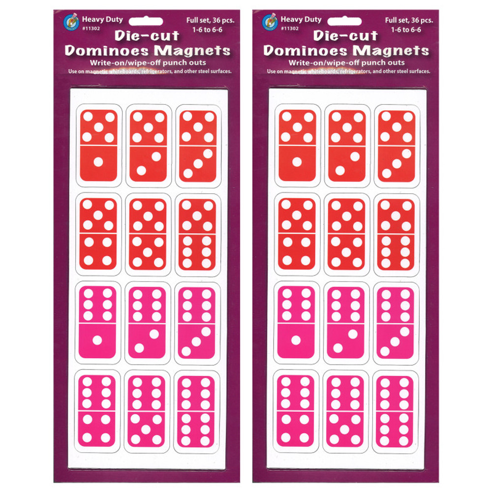ASHLEY PRODUCTIONS Ashley Productions® Die-Cut Magnetic Dominoes, 36 Per Pack, 2 Packs