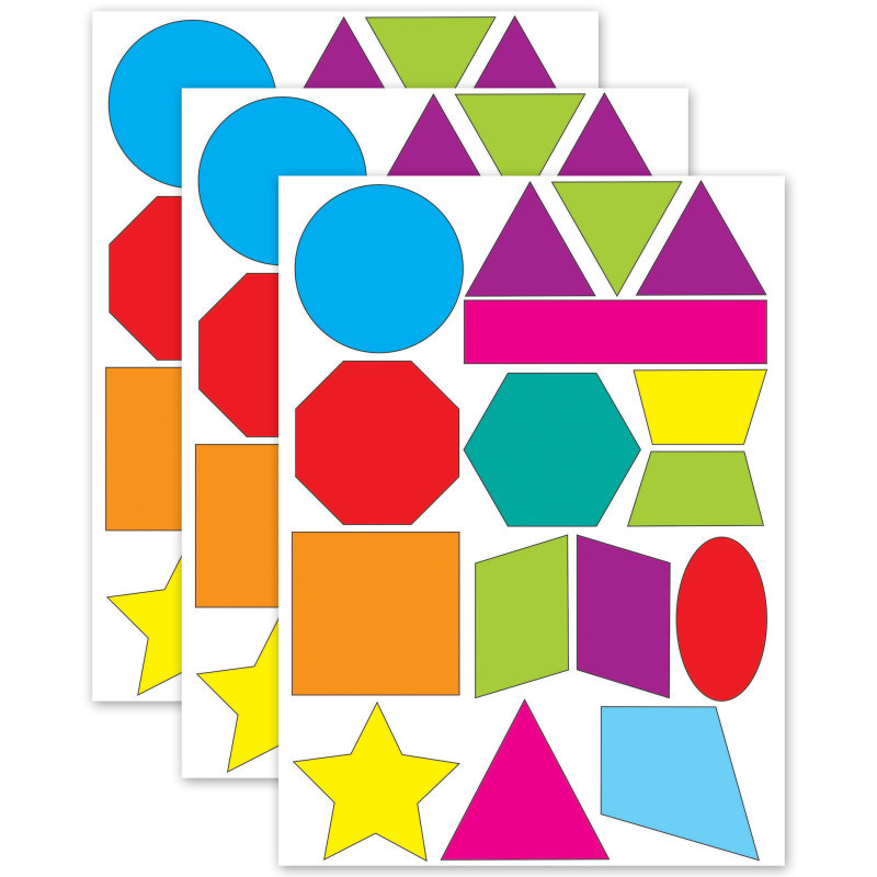 ASHLEY PRODUCTIONS Ashley Productions® Math Die-Cut Magnets, Shapes, 16 Per Pack, 3 Packs