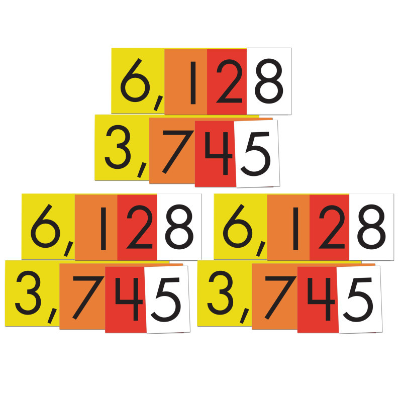 TEACHER CREATED RESOURCES Sensational Math™ 4-Value Whole Numbers Place Value Cards Set, 40 Cards Per Set, 3 Sets