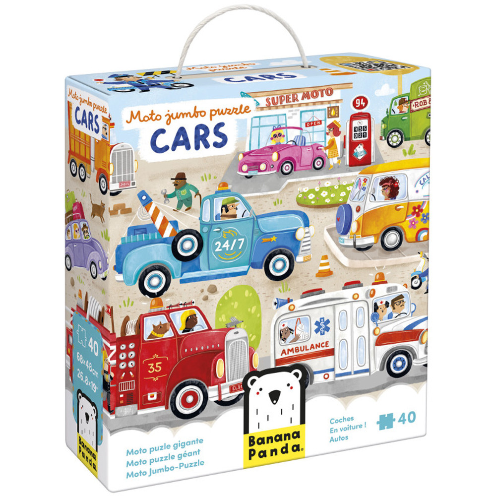 BANANA PANDA Banana Panda Moto Jumbo Puzzle Cars, 3+ Years