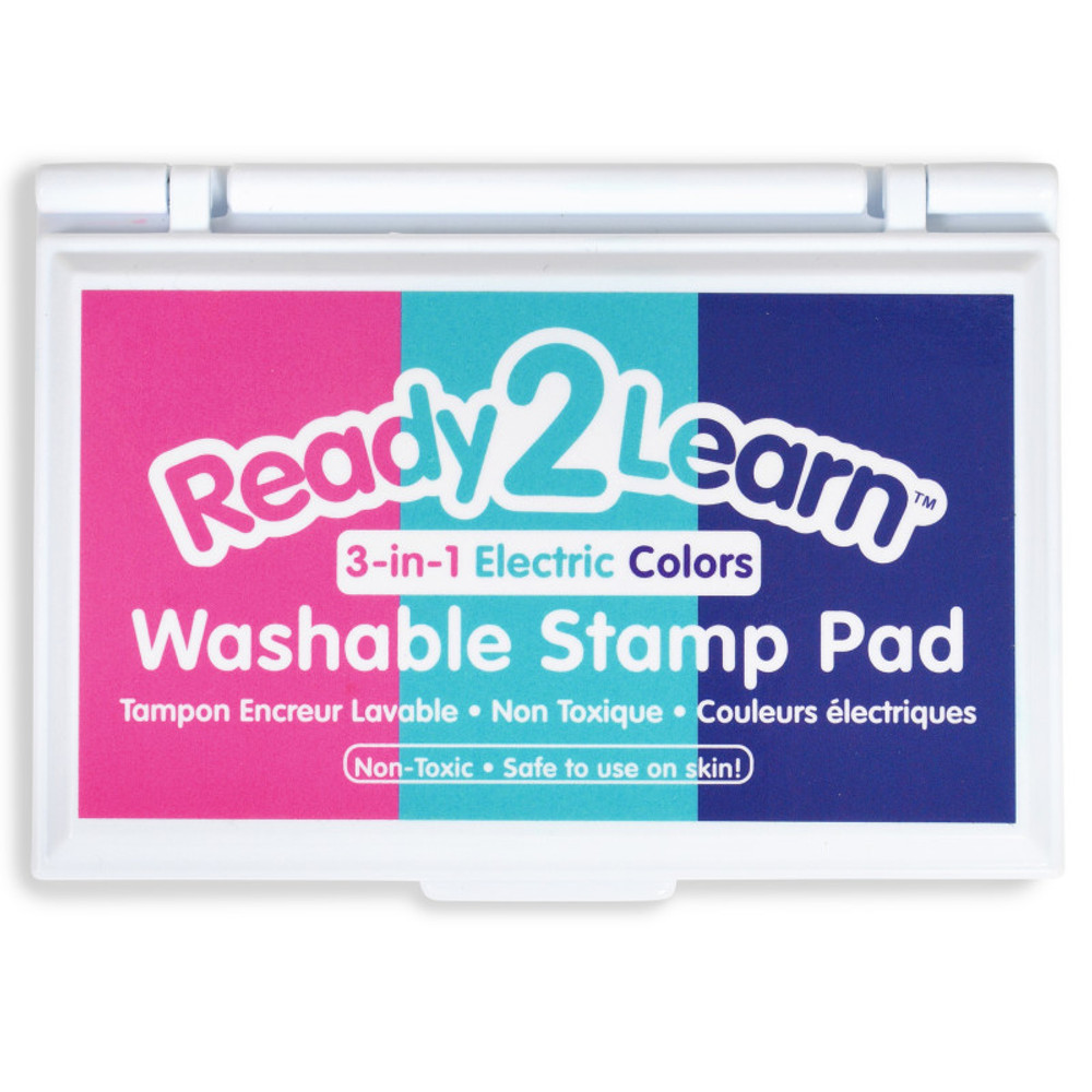 LEARNING ADVANTAGE READY 2 LEARN™ Washable Stamp Pad 3-in-1 - Electric - Pink, Purple & Turquoise