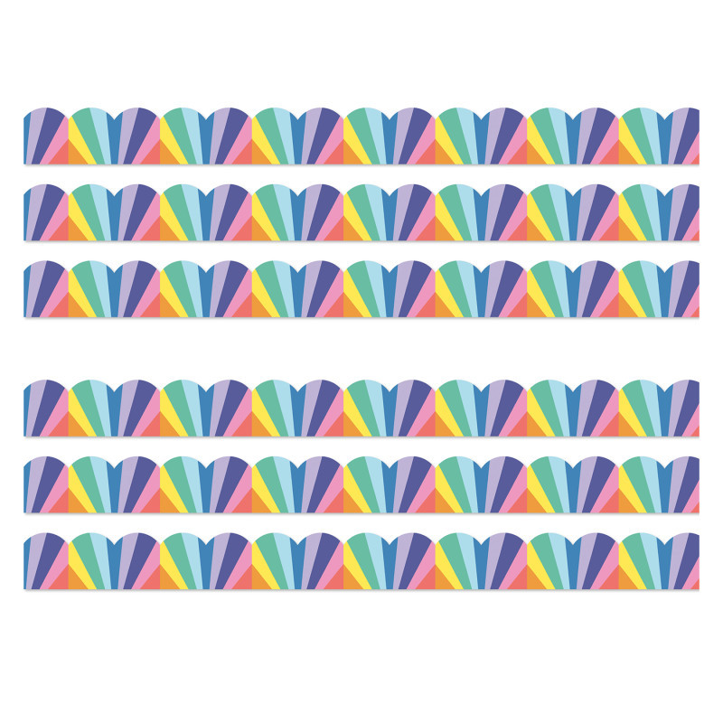 CARSON DELLOSA EDUCATION Carson Dellosa Education We Stick Together Rainbow Burst Scalloped Bulletin Board Borders, 39 Feet Per Pack, 6 Packs