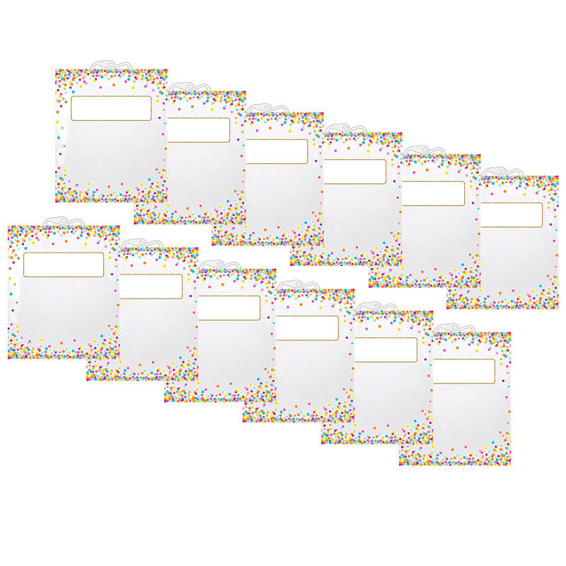 ASHLEY PRODUCTIONS Ashley Productions® Hanging Confetti Pattern Storage/Book Bag, 11" x 16", Pack of 12