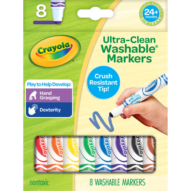 CRAYOLA LLC Crayola® Crush Resistant Washable Toddler Markers, Pack of 8