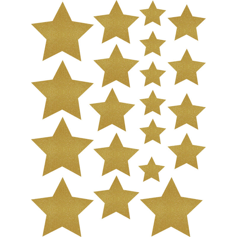 TEACHER CREATED RESOURCES Teacher Created Resources® Gold Shimmer Stars Accents - Assorted Sizes - Pack of 60