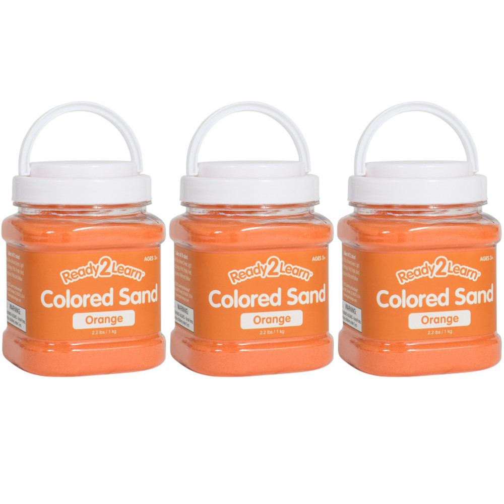 LEARNING ADVANTAGE READY 2 LEARN™ Colored Sand - Orange - 2.2 lb. Jar - Pack of 3