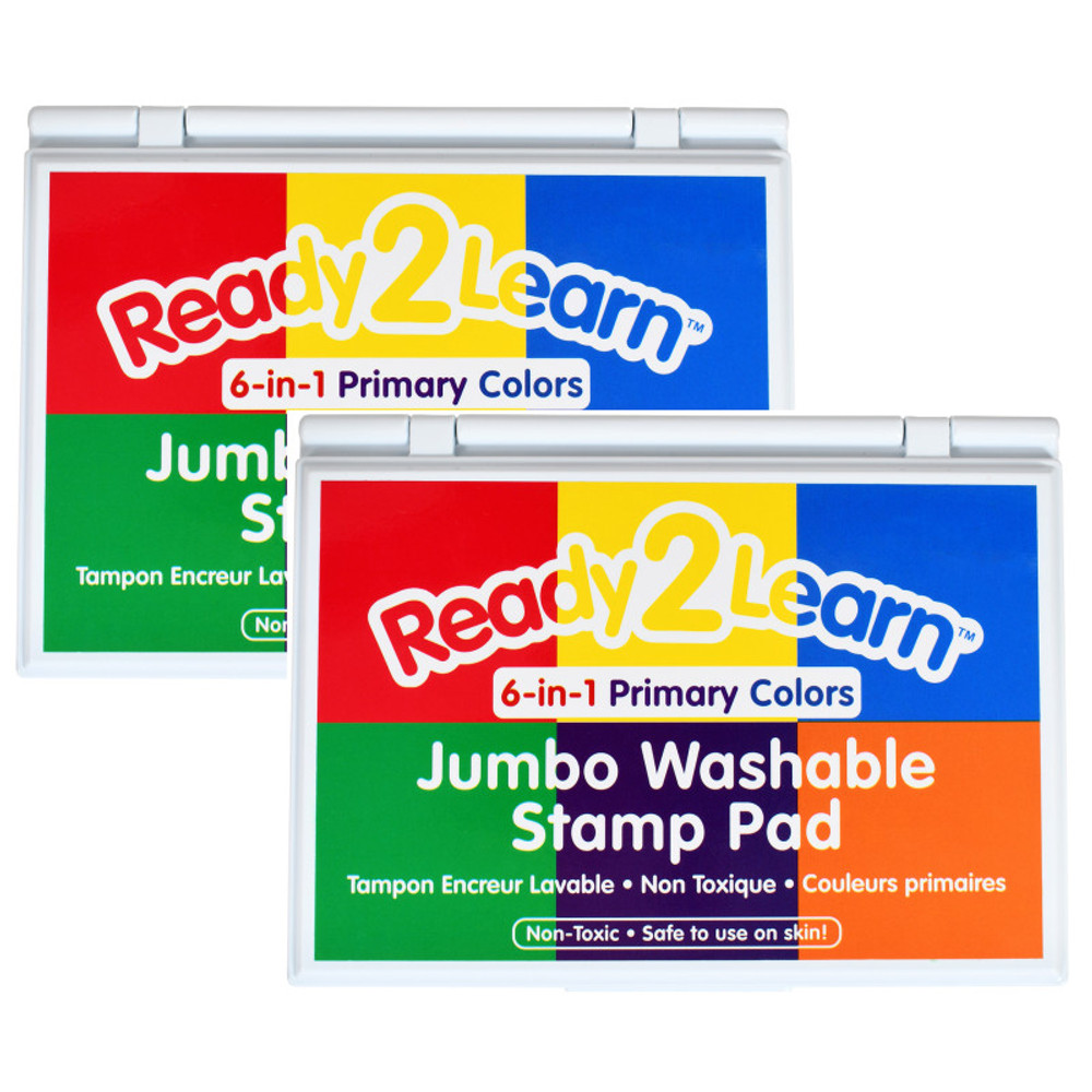 LEARNING ADVANTAGE READY 2 LEARN™ Jumbo Washable Stamp Pad - 6-in-1 - Pack of 2