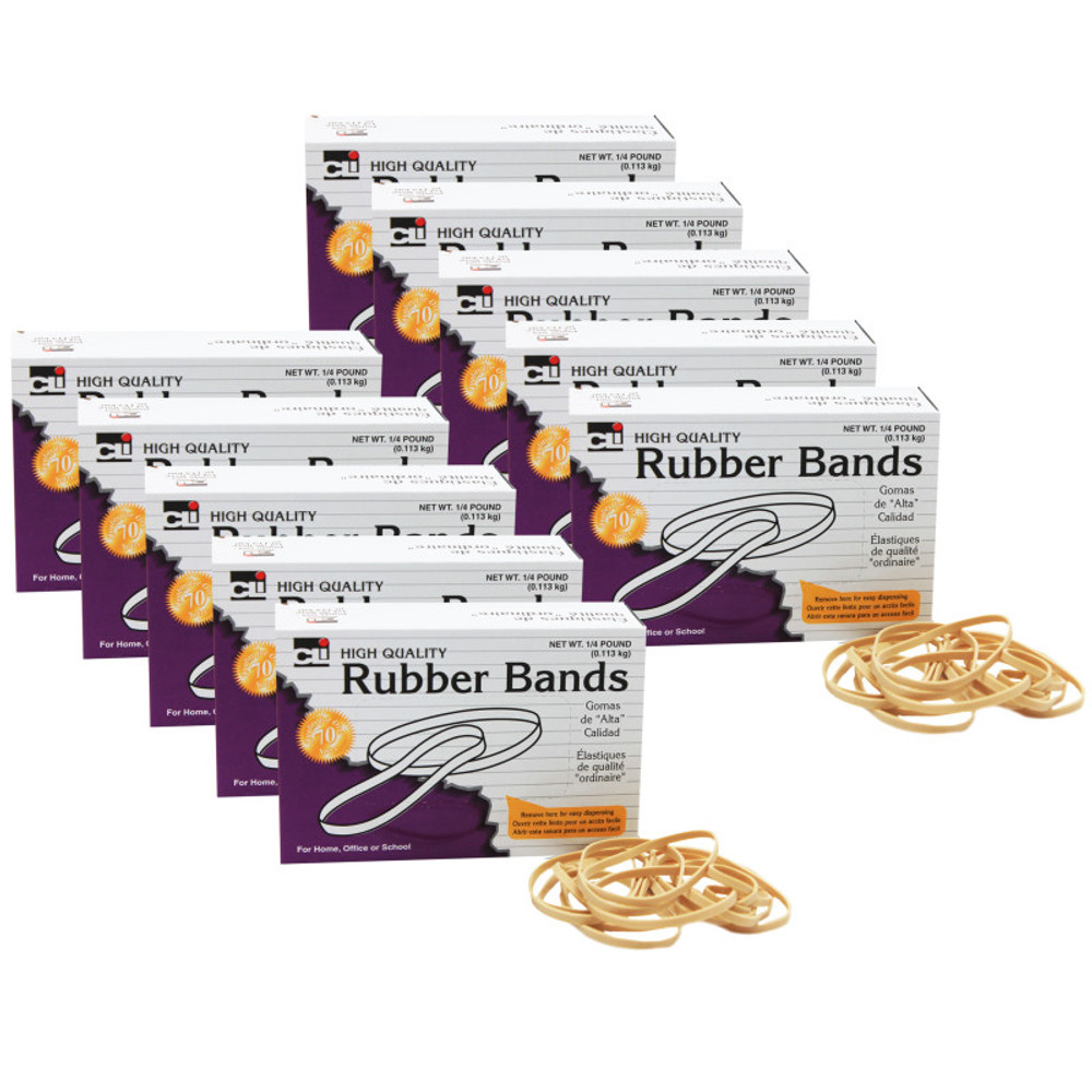 ADVANTUS Charles Leonard Rubber Bands, 3" x 1/8", 1/4 lb Box, 10 Boxes